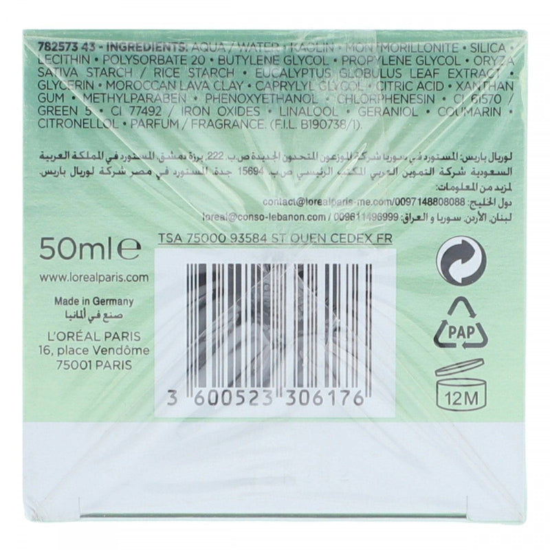 LOreal Paris Pure Clay Mask Purifies Matifies 50ml - HKarim Buksh