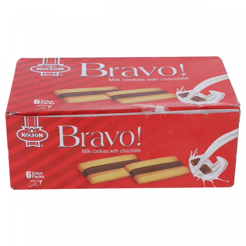 Kolsons Bravo Milk Cookies with Chocolate 6 Value Packs - HKarim Buksh