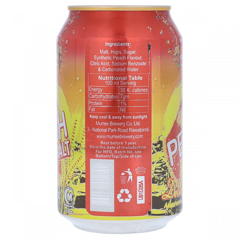 Murree Brewery Peach Malt Can 330ml - HKarim Buksh