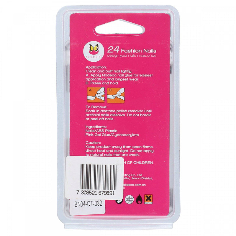 Nadeco 24 Fashion Nails Medium Length 1 Pack - HKarim Buksh