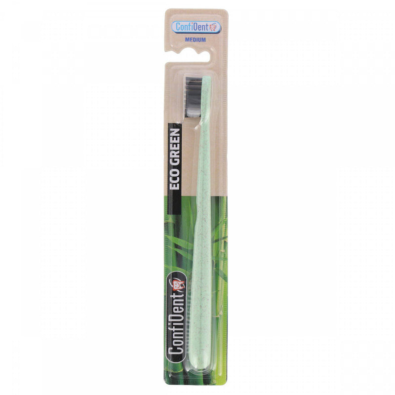 Confident Medium Tooth Brush Green - HKarim Buksh