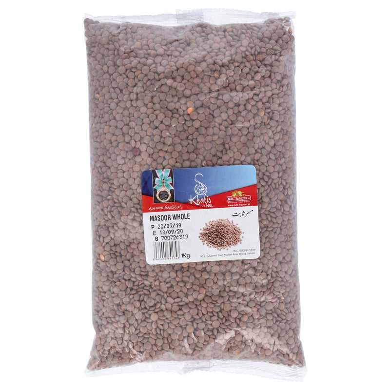Khalis Masoor Daal Whole1 Kg - HKarim Buksh