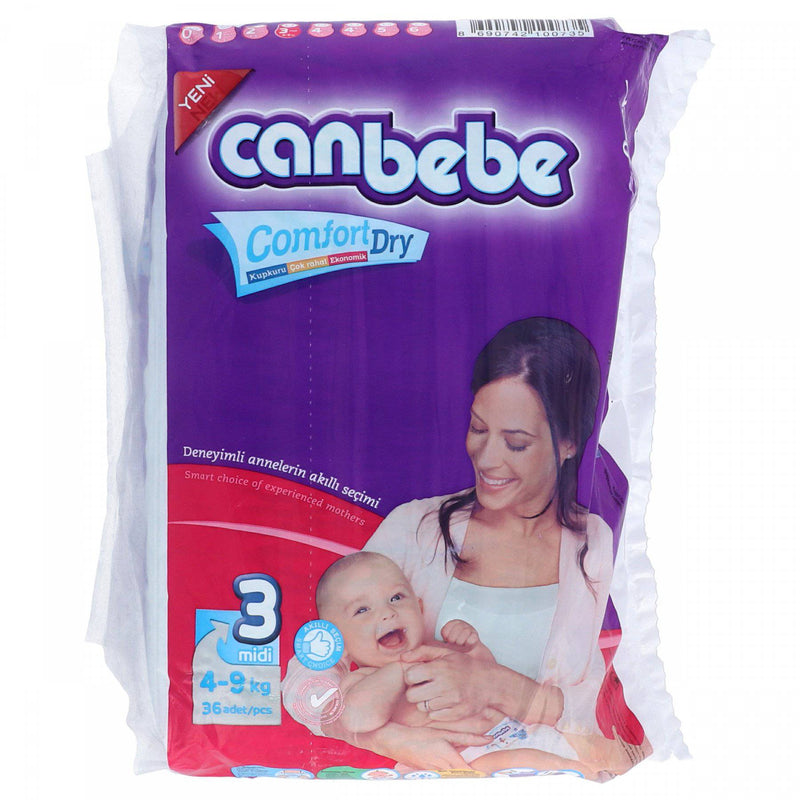 Canbebe Comfort Dry 3 Midi 4-9 kg 36 Adetspcs - HKarim Buksh