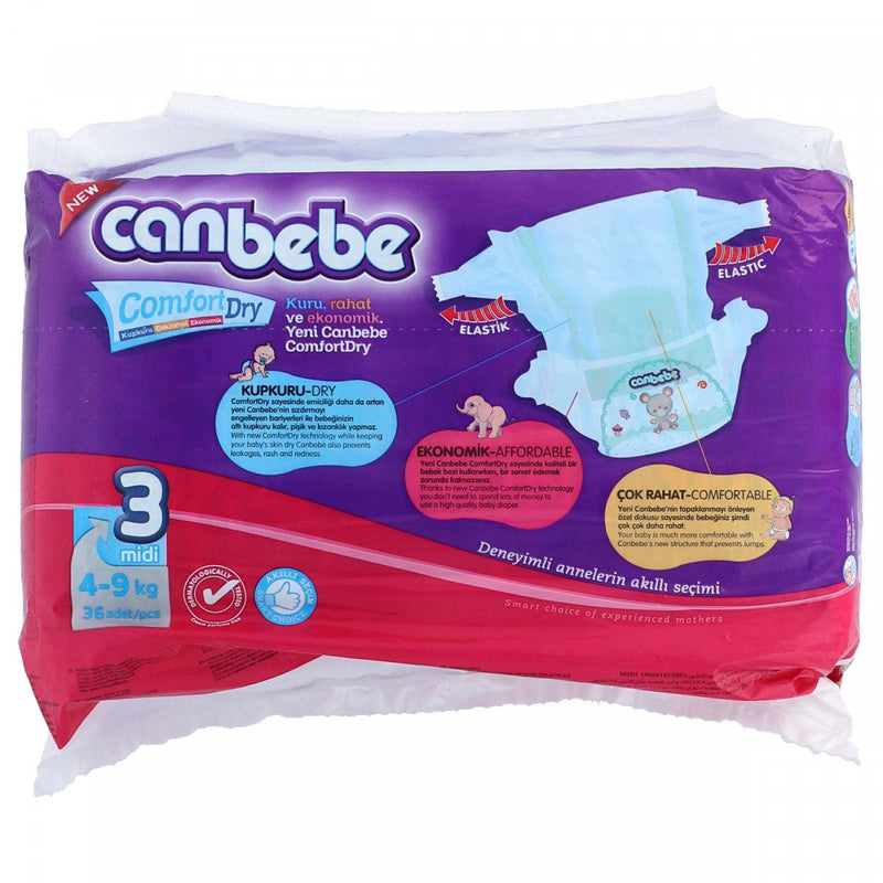 Canbebe Comfort Dry 3 Midi 4-9 kg 36 Adetspcs - HKarim Buksh