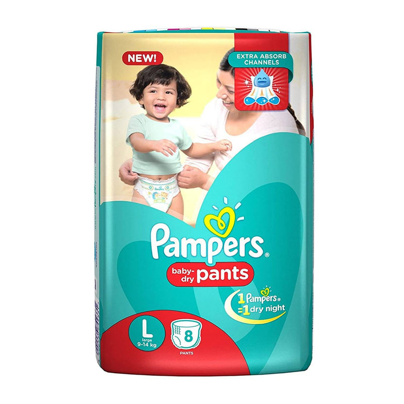 Pampers Baby Dry Diapers Extra Large Size 5 (8 Count) - HKarim Buksh