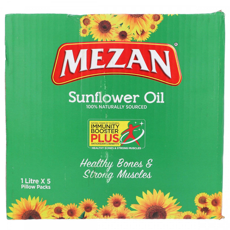 Mezan Sun Flower Oil 5 x 1 Litre Pillow Packs - HKarim Buksh
