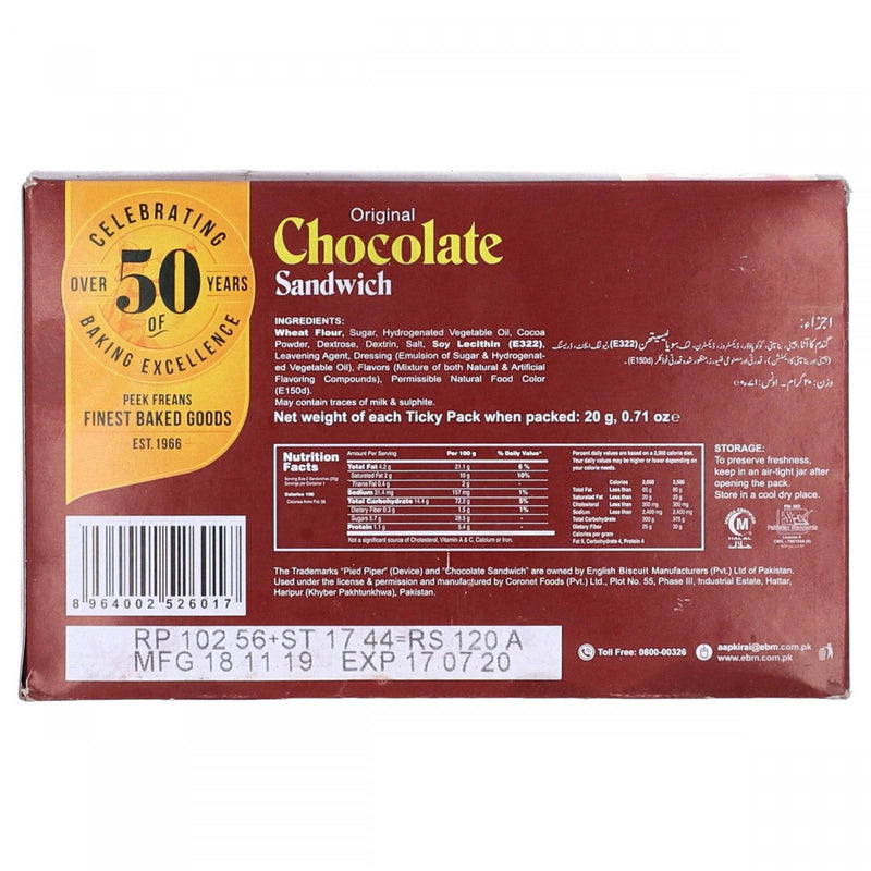 Peak Freans Original Chocolate Sand Wich 24 Ticky Pack - HKarim Buksh