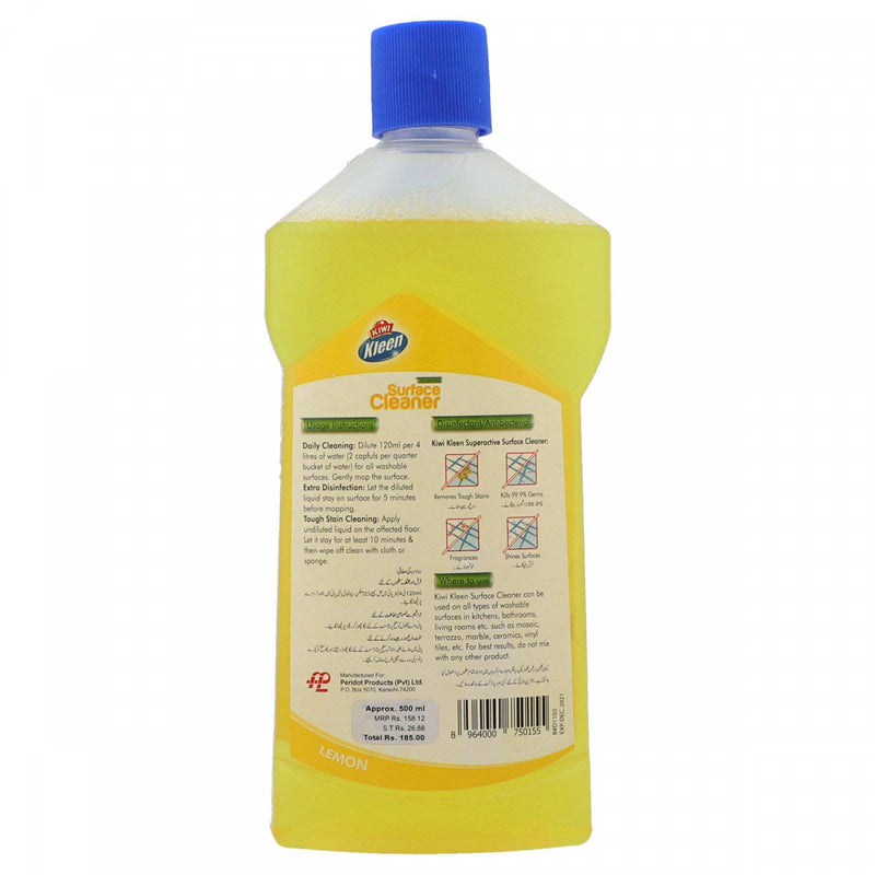 Kiwi Kleen Surface Cleaner Disinfectant Lemon 500ml - HKarim Buksh