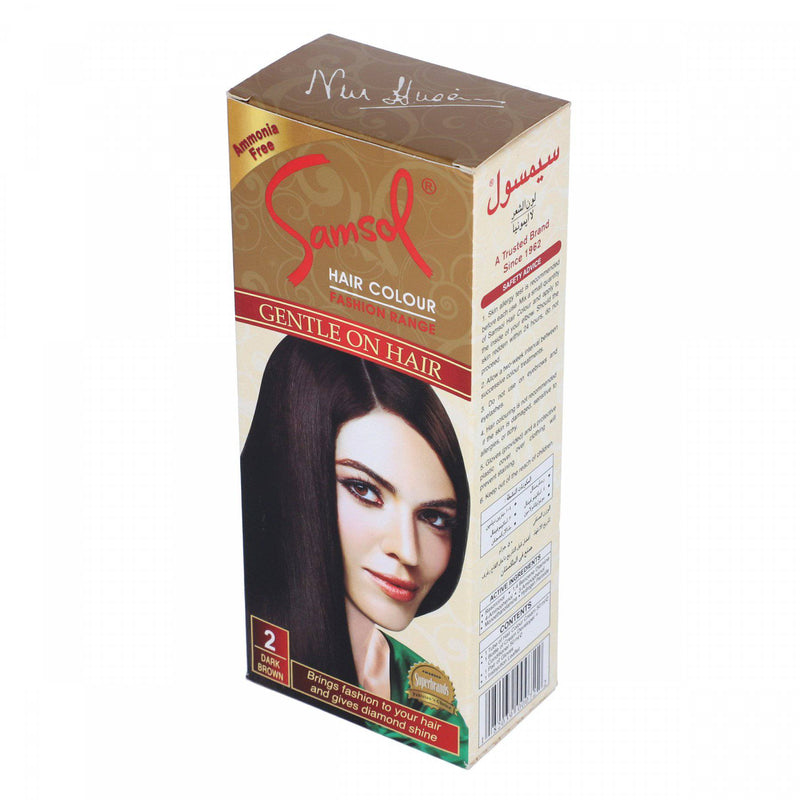 Samsol Hair Color No Ammonia 02 Dark Brown - HKarim Buksh