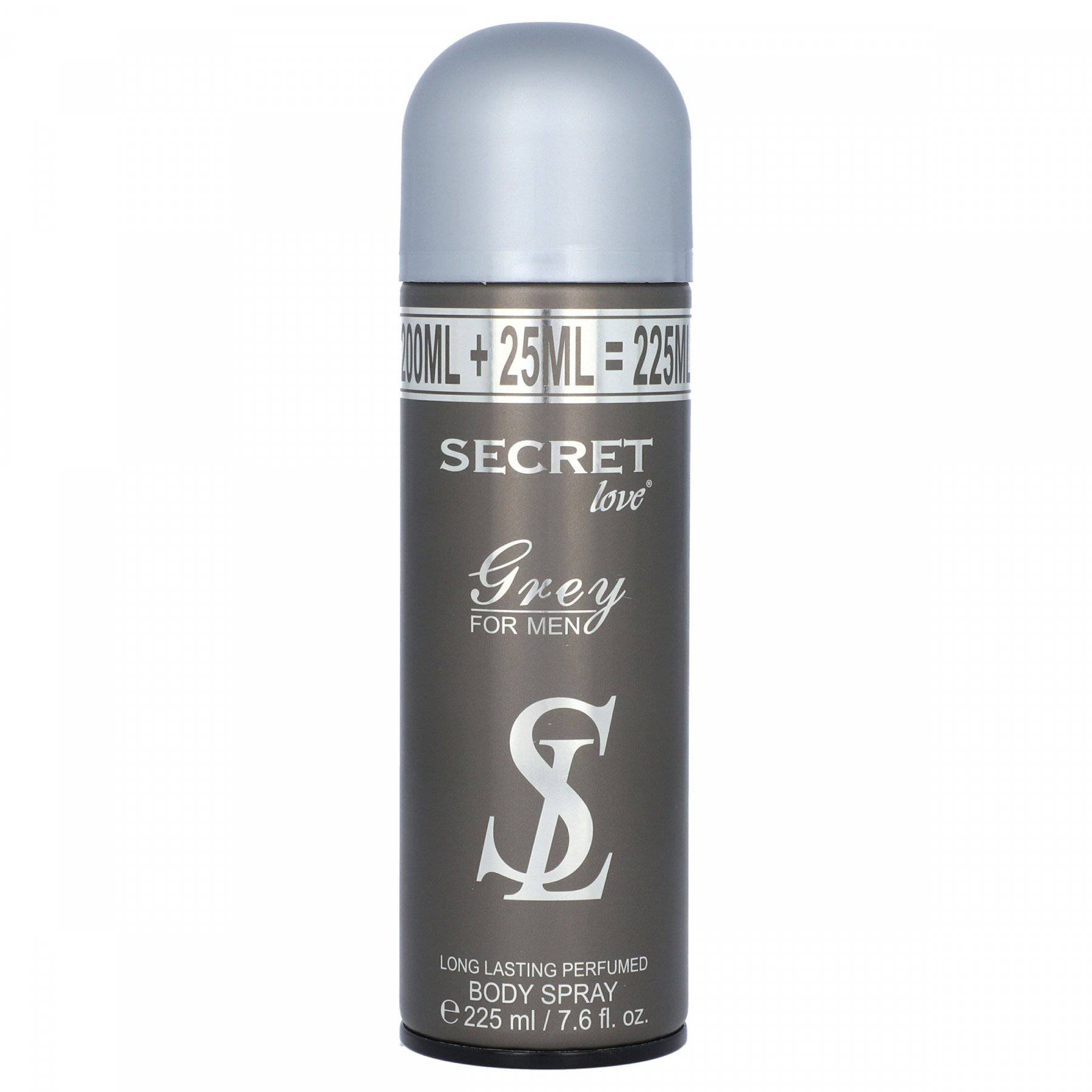 Secret Love Grey For Men Long Lasting Perfumed Body Spray 225ml