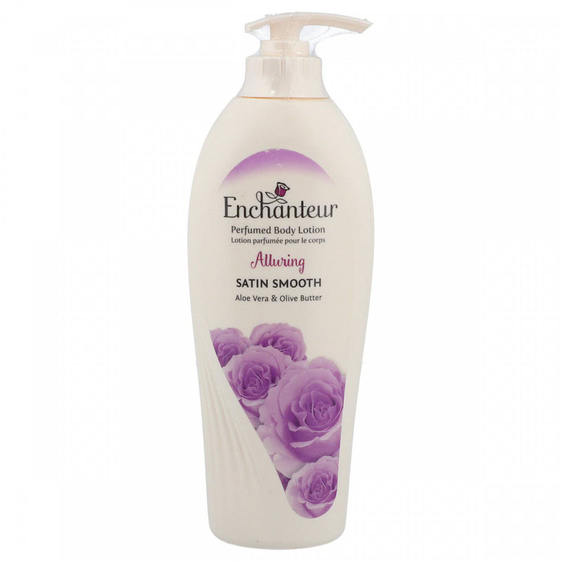 Enchanteur Perfumed Body Lotion Satin Smooth Aloe Vera & Olive Butter Alluring 400ml - HKarim Buksh