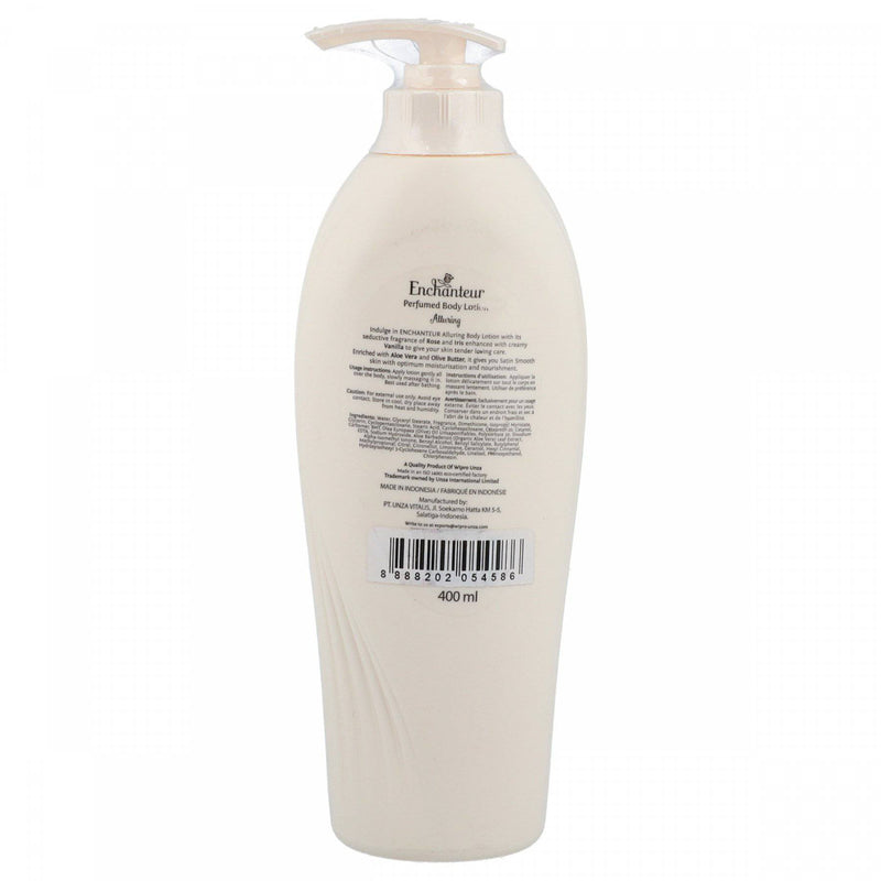 Enchanteur Perfumed Body Lotion Satin Smooth Aloe Vera & Olive Butter Alluring 400ml - HKarim Buksh